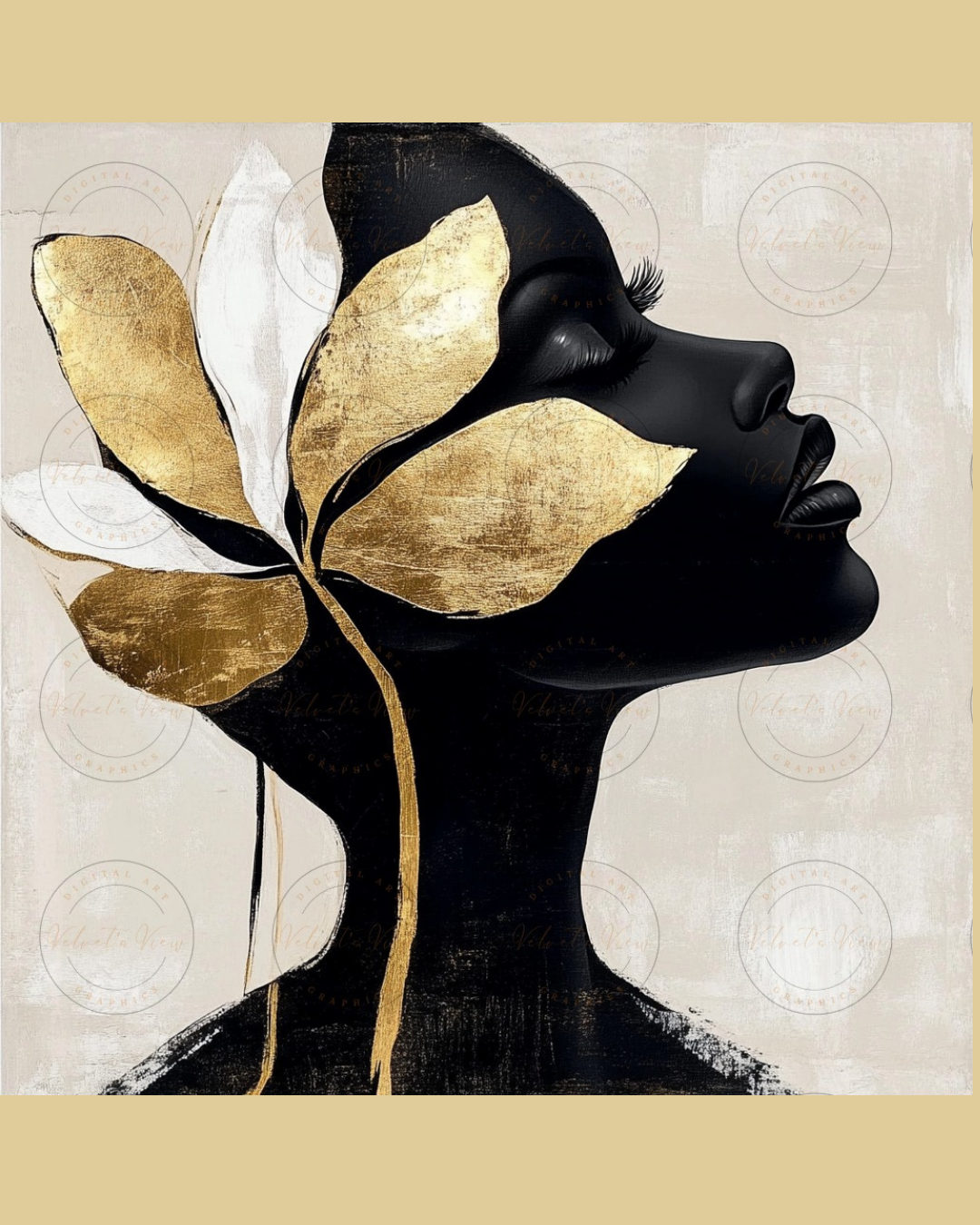 Black Girl Art - Velvets View - Golden Whispers: A Radiance Reimagined 406
