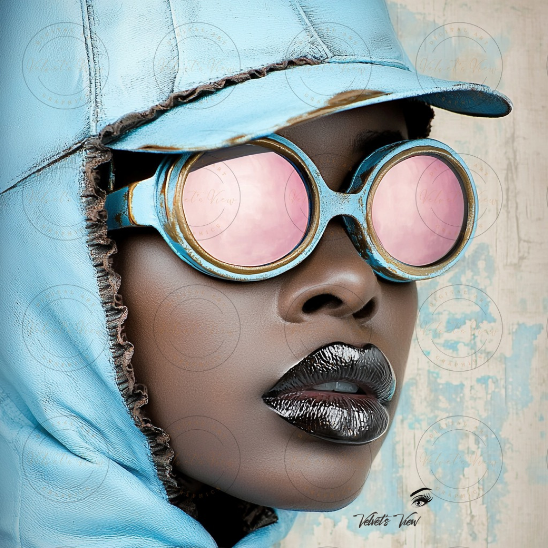 Black Girl Art - Velvets View - Reflections in Blue: The Modern Muse 309