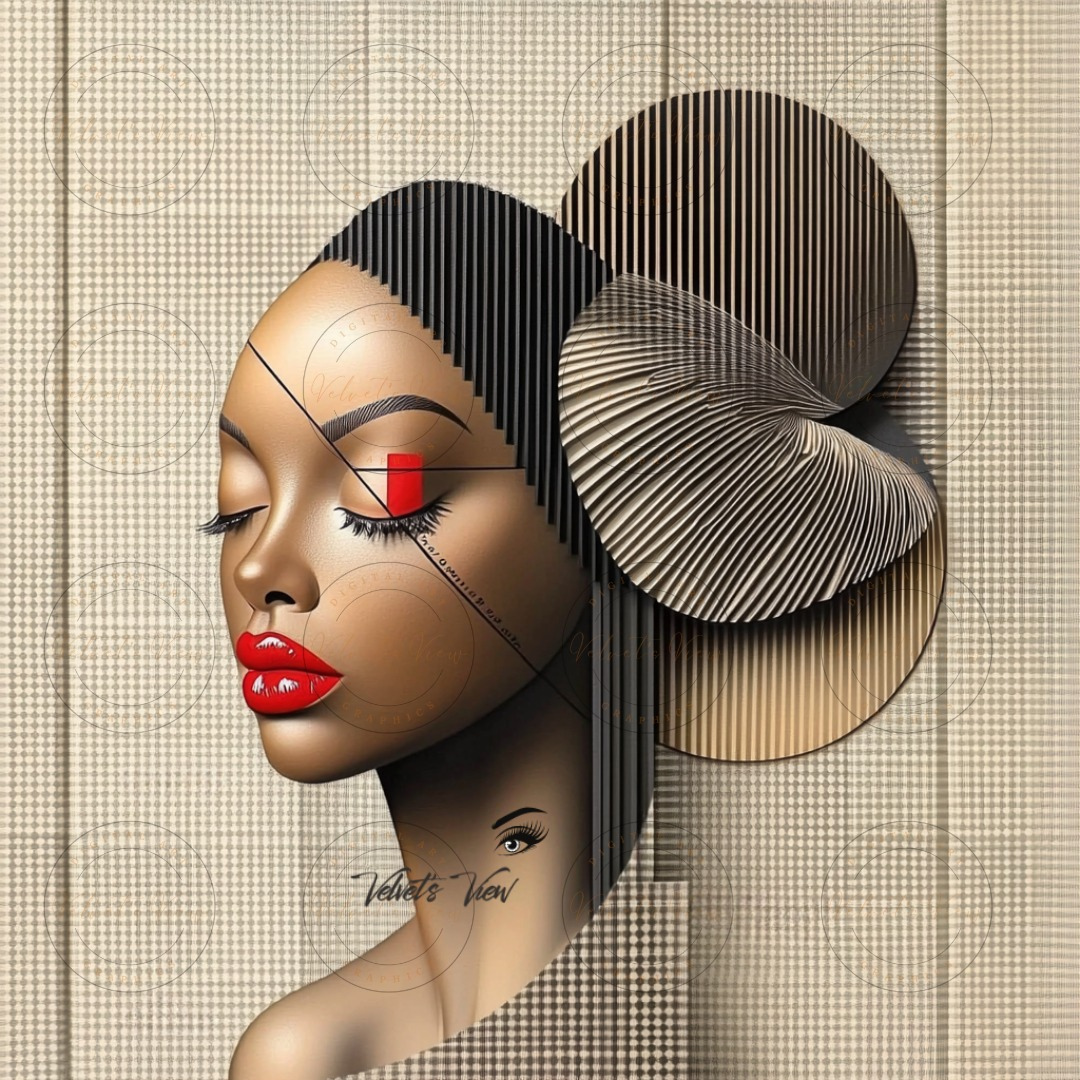 Black Girl Art - Velvets View Digital Art - Elegance in Perspective: Where Bold Lines Meet Timeless Sophistication 407