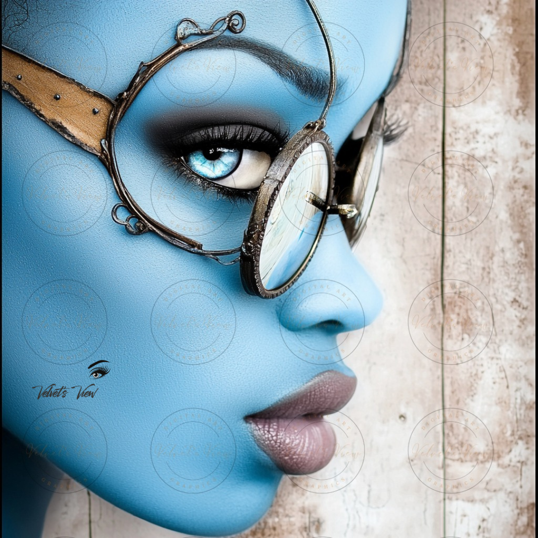Black Girl Art - Velvets View - Reflections in Blue: The Modern Muse 308