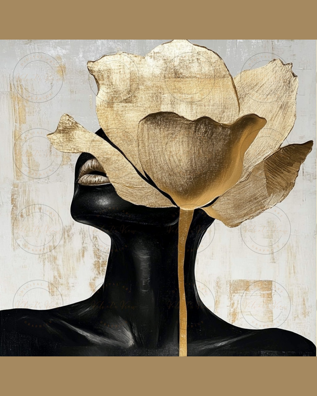 Black Girl Art - Velvets View - Golden Whispers: A Radiance Reimagined 408