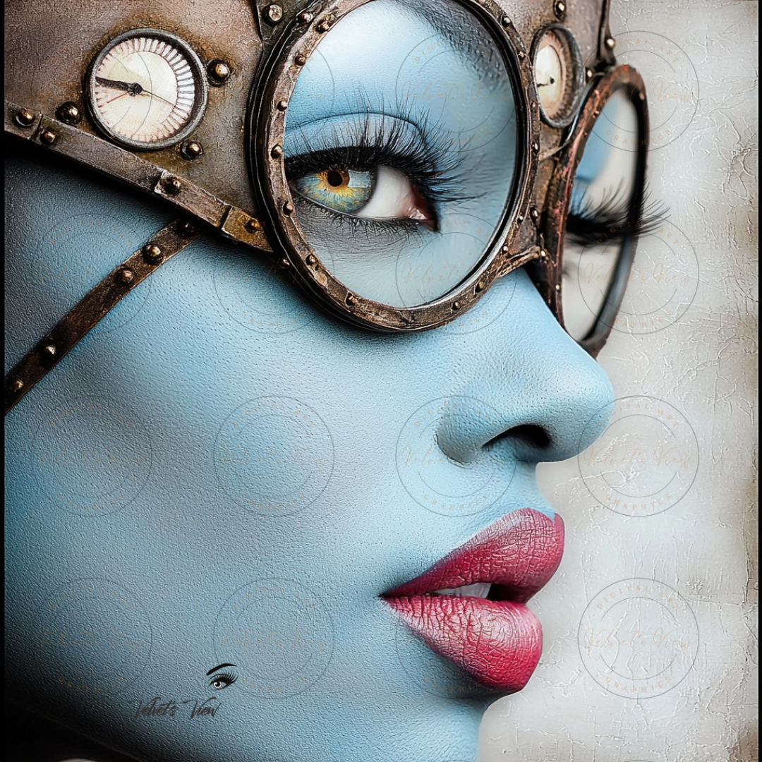 Black Girl Art - Velvets View - Reflections in Blue: The Modern Muse 316