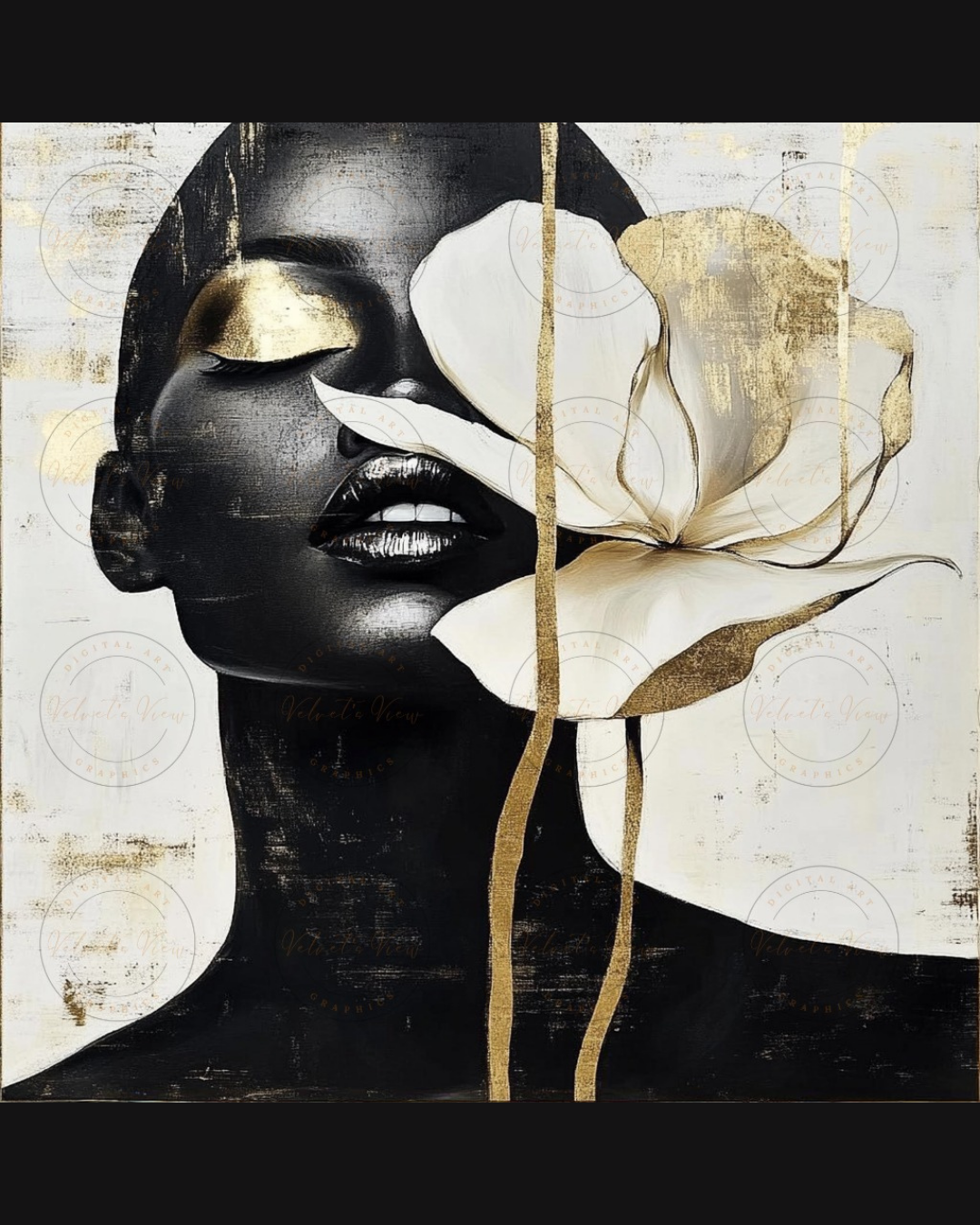 Black Girl Art - Velvets View - Golden Whispers: A Radiance Reimagined 411
