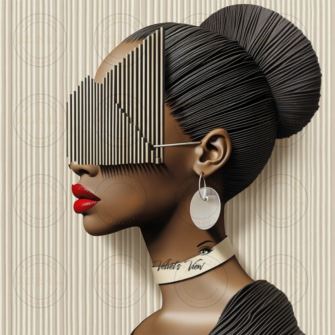 Black Girl Art - Velvets View Digital Art - Elegance in Perspective: Where Bold Lines Meet Timeless Sophistication 401