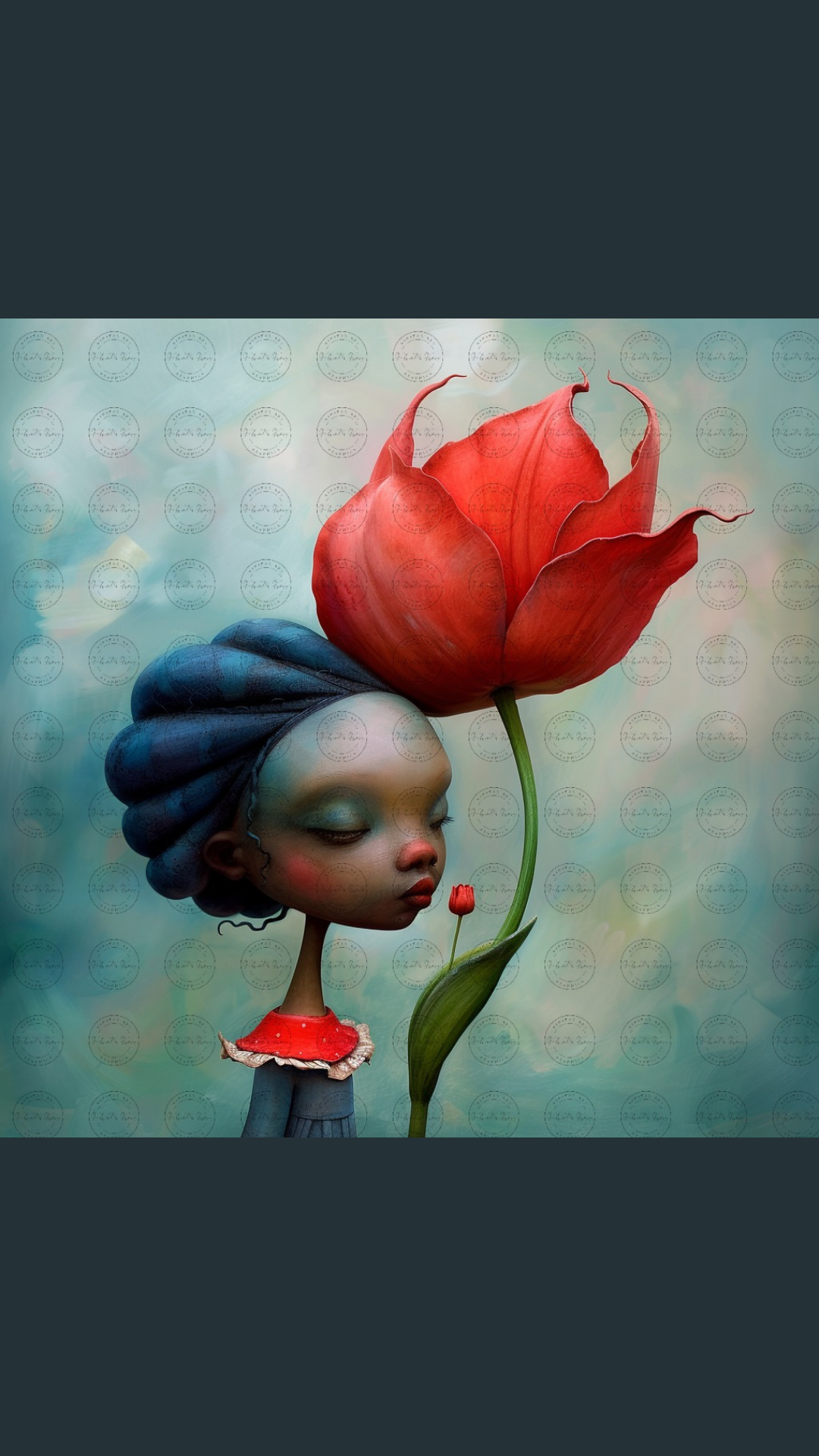 Black Girl Art - Kids Digital Art - Velvet's View - Tressa and Her Tulips 1010