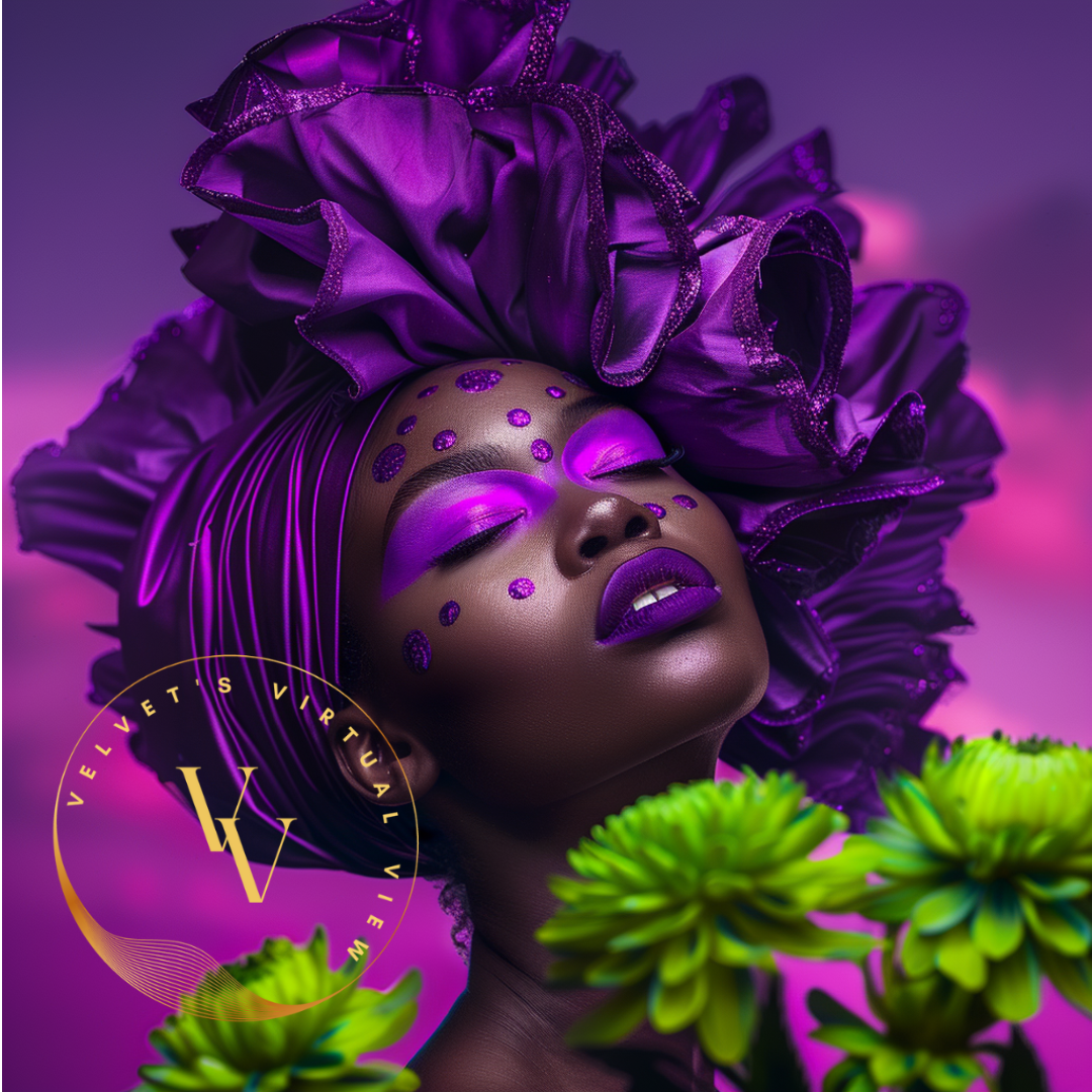 Black Girl Art – Female Digital Prints - Velvet's View – Floral Reverie
