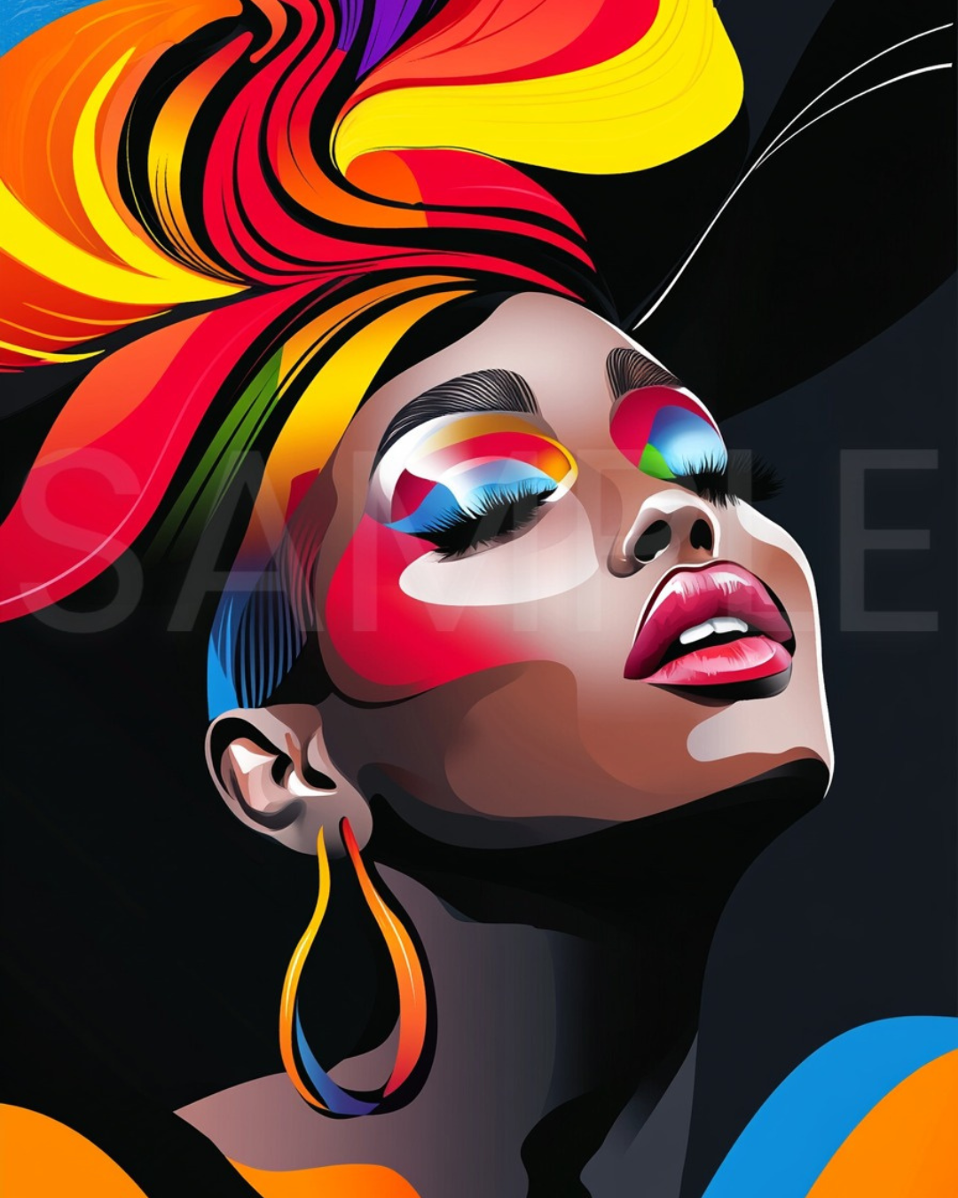 Bold African American Woman Digital Art – Afrocentric Wall Prints by Velvet’s View - 2hnum15