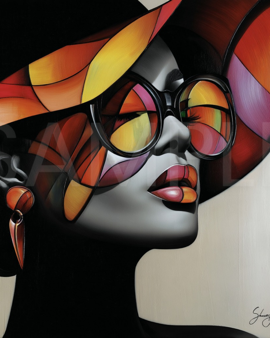 Sunlit Sirens: Bold Black Beauty in Abstract Shades by Velvet’s View - 21745118