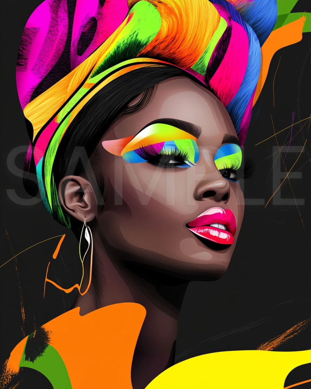 Bold African American Woman Digital Art – Afrocentric Wall Prints by Velvet’s View - 481nhu600