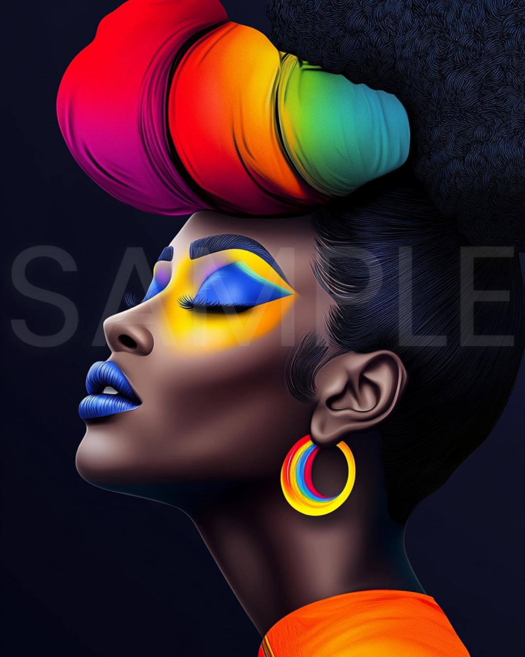 Bold African American Woman Digital Art – Afrocentric Wall Prints by Velvet’s View -5122580