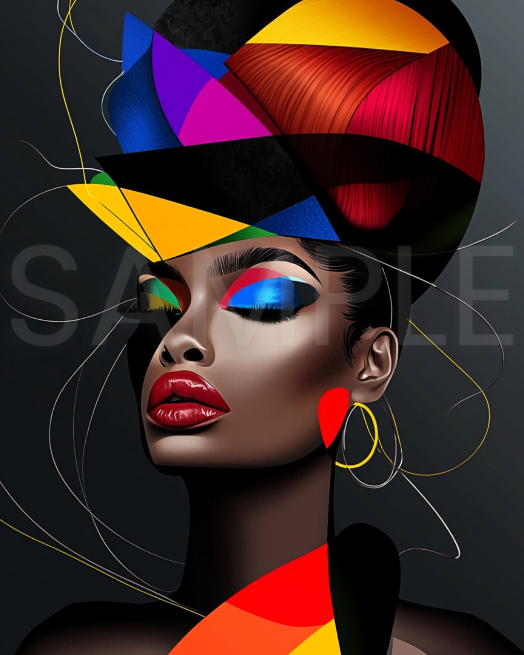 Bold African American Woman Digital Art – Afrocentric Wall Prints by Velvet’s View -51229584