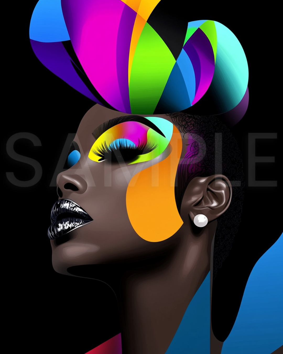 Bold African American Woman Digital Art – Afrocentric Wall Prints by Velvet’s View -5122959559