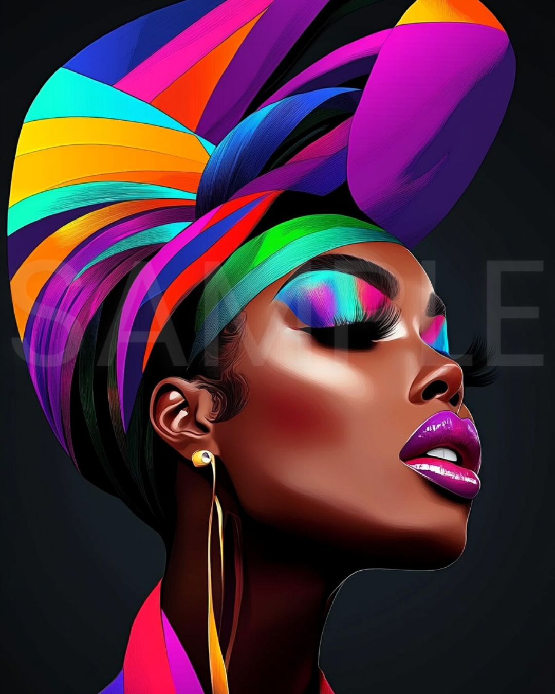 Bold African American Woman Digital Art – Afrocentric Wall Prints by Velvet’s View -5122959749