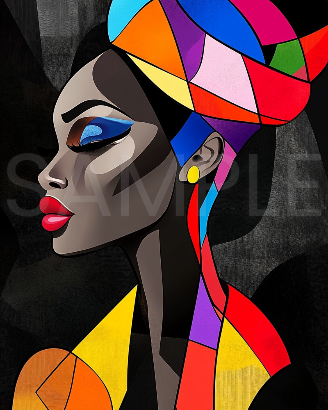 Bold African American Woman Digital Art – Afrocentric Wall Prints by Velvet’s View -512262595