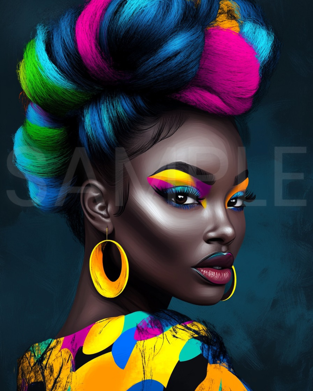 Bold African American Woman Digital Art – Afrocentric Wall Prints by Velvet’s View -512222398