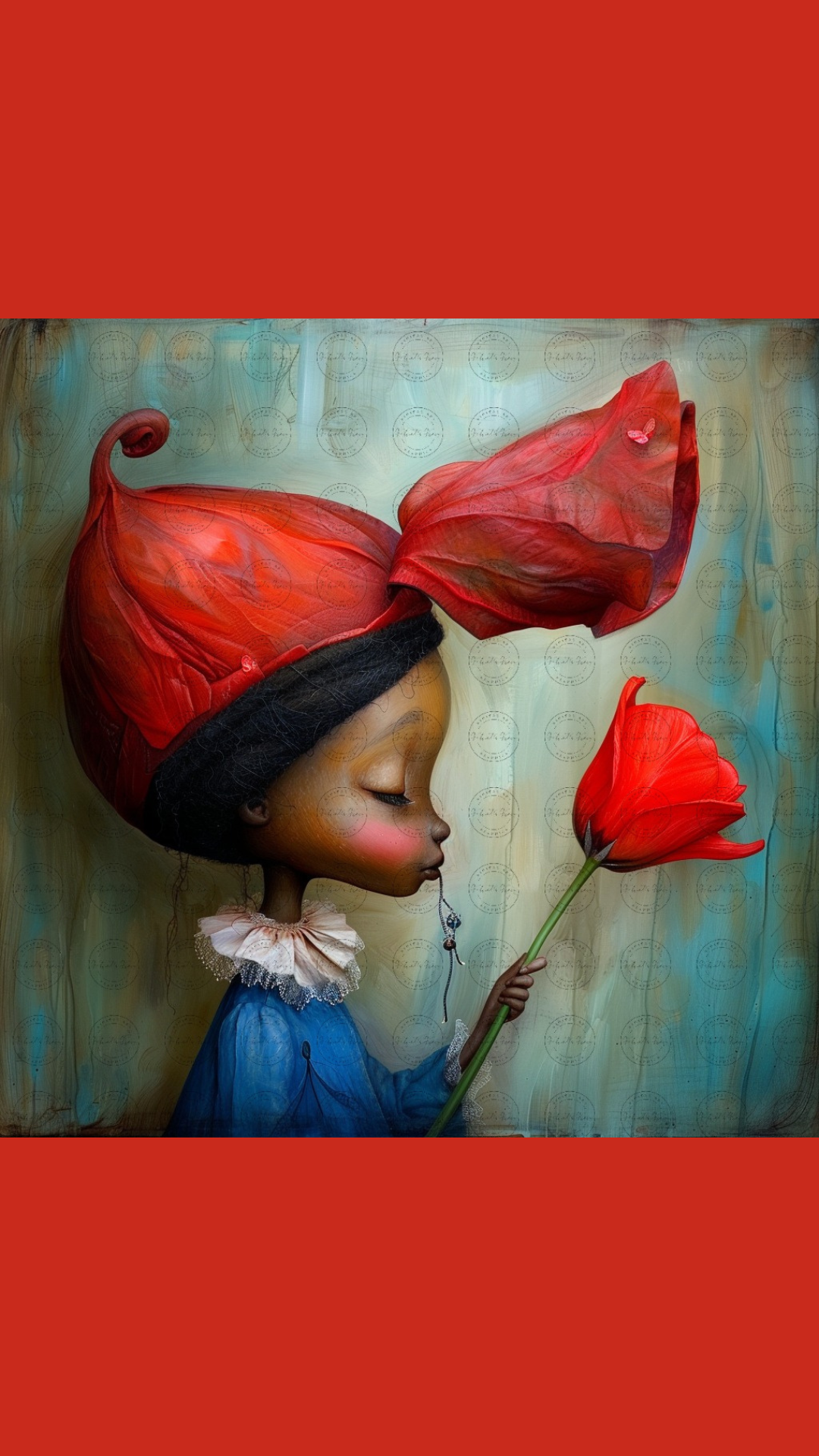 Black Girl Art - Kids Digital Art - Velvet's View - Tressa and Her Tulips 1020