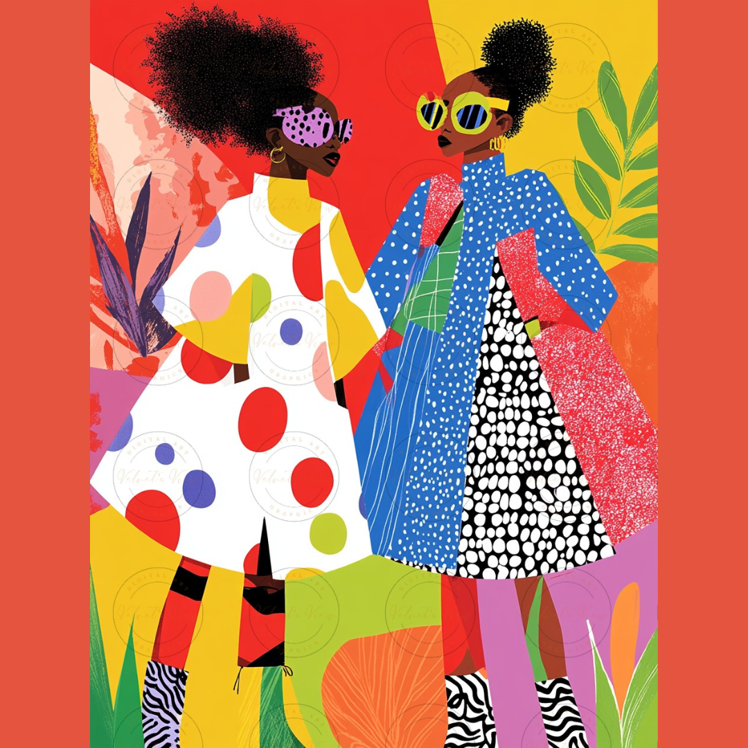 Black Girl Art - Velvets View Digital Art - Vibrant Silhouettes - Celebrating African Heritage 470