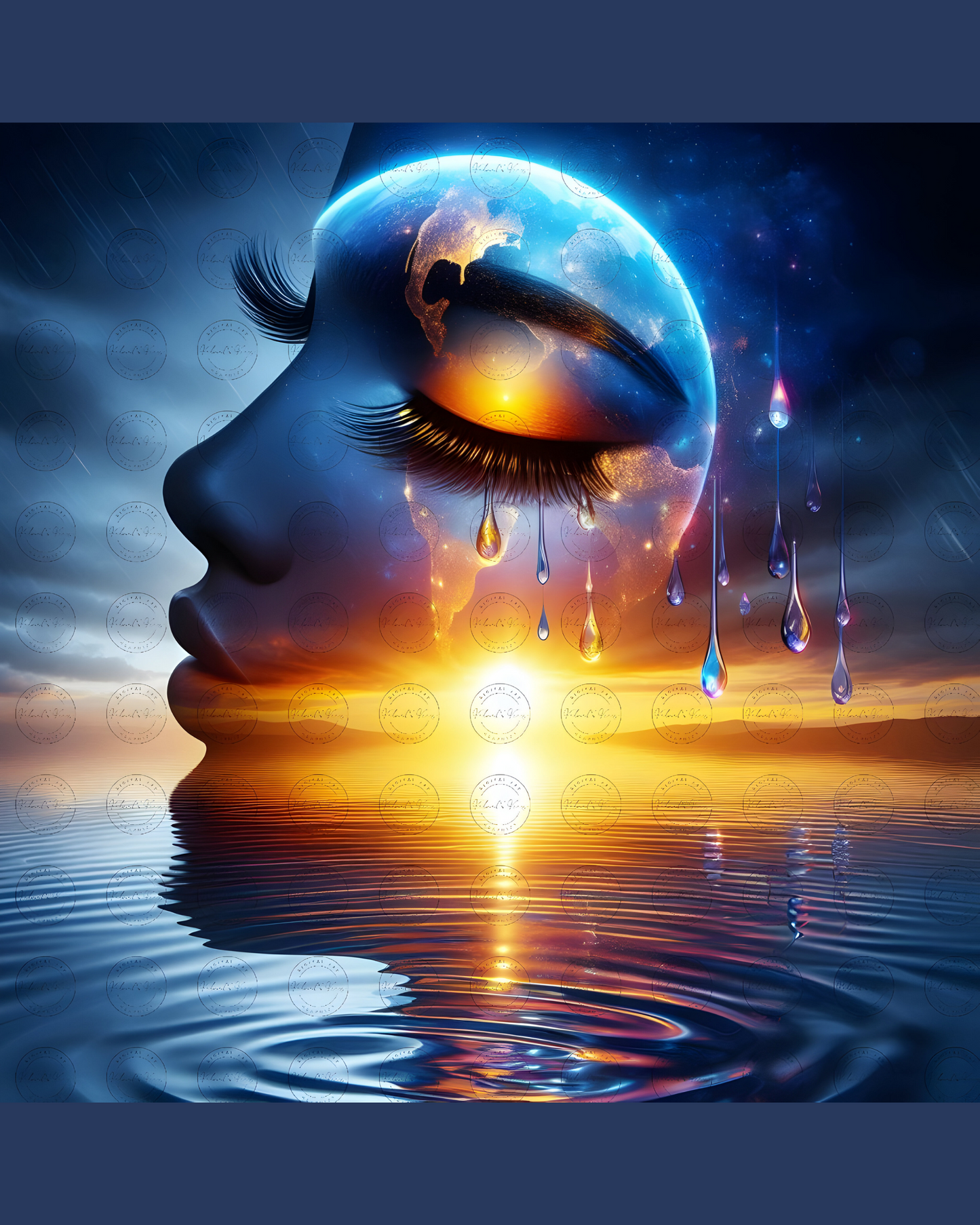 Black Girl Art – Female Digital Prints - Velvet's View – Cosmic Reflections - Visions of Earth and Spirit