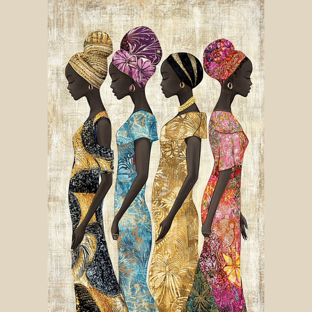 Black Girl Art - Velvets View Digital Art - Silhouettes of Tradition - Celebrating African Elegance 662