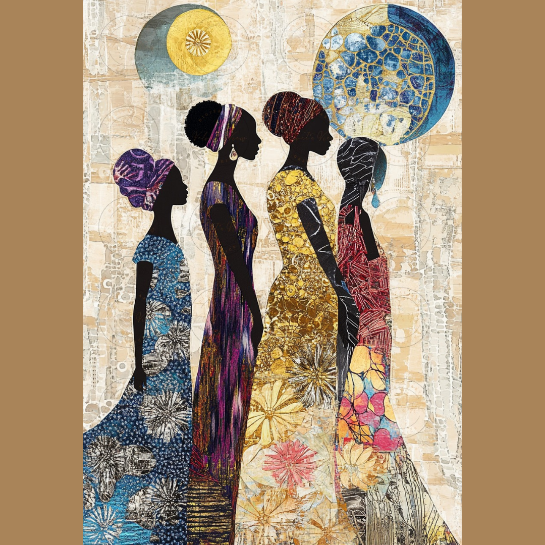 Black Girl Art - Velvets View Digital Art - Silhouettes of Tradition - Celebrating African Elegance 667