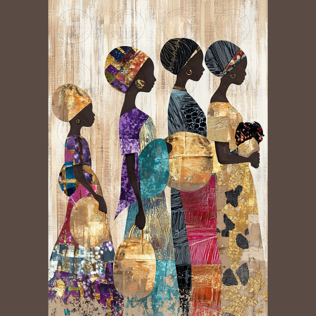 Black Girl Art - Velvets View Digital Art - Silhouettes of Tradition - Celebrating African Elegance 663