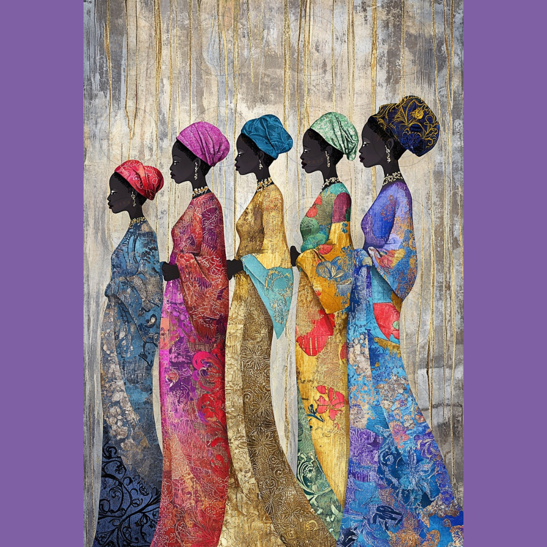 Black Girl Art - Velvets View Digital Art - Silhouettes of Tradition - Celebrating African Elegance 668