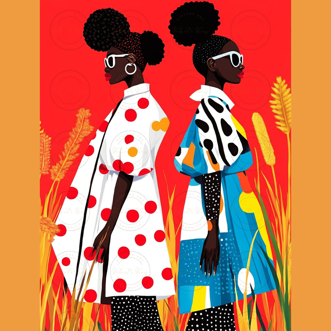 Black Girl Art - Velvets View Digital Art - Vibrant Silhouettes - Celebrating African Heritage 474