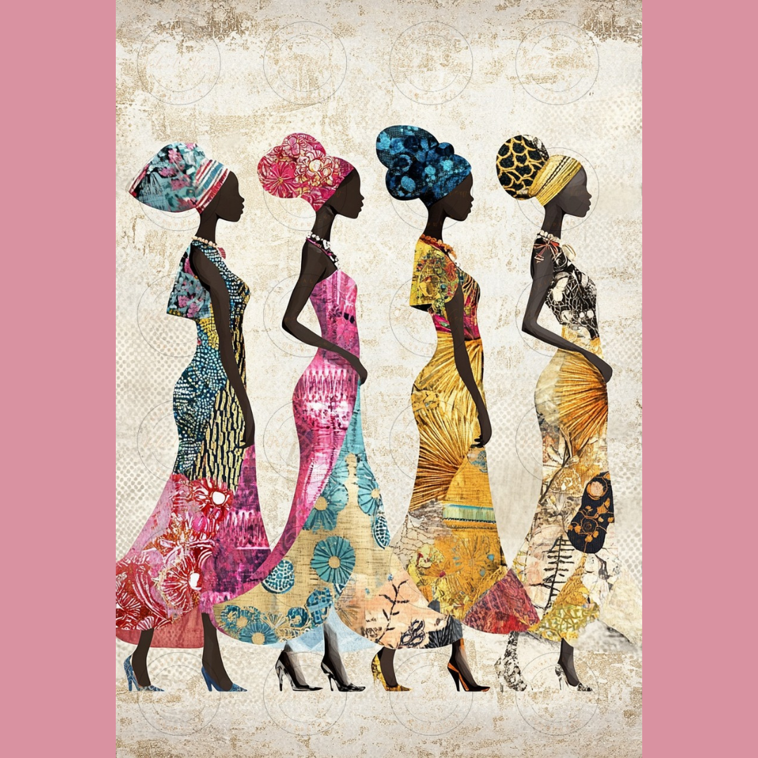 Black Girl Art - Velvets View Digital Art - Silhouettes of Tradition - Celebrating African Elegance 664