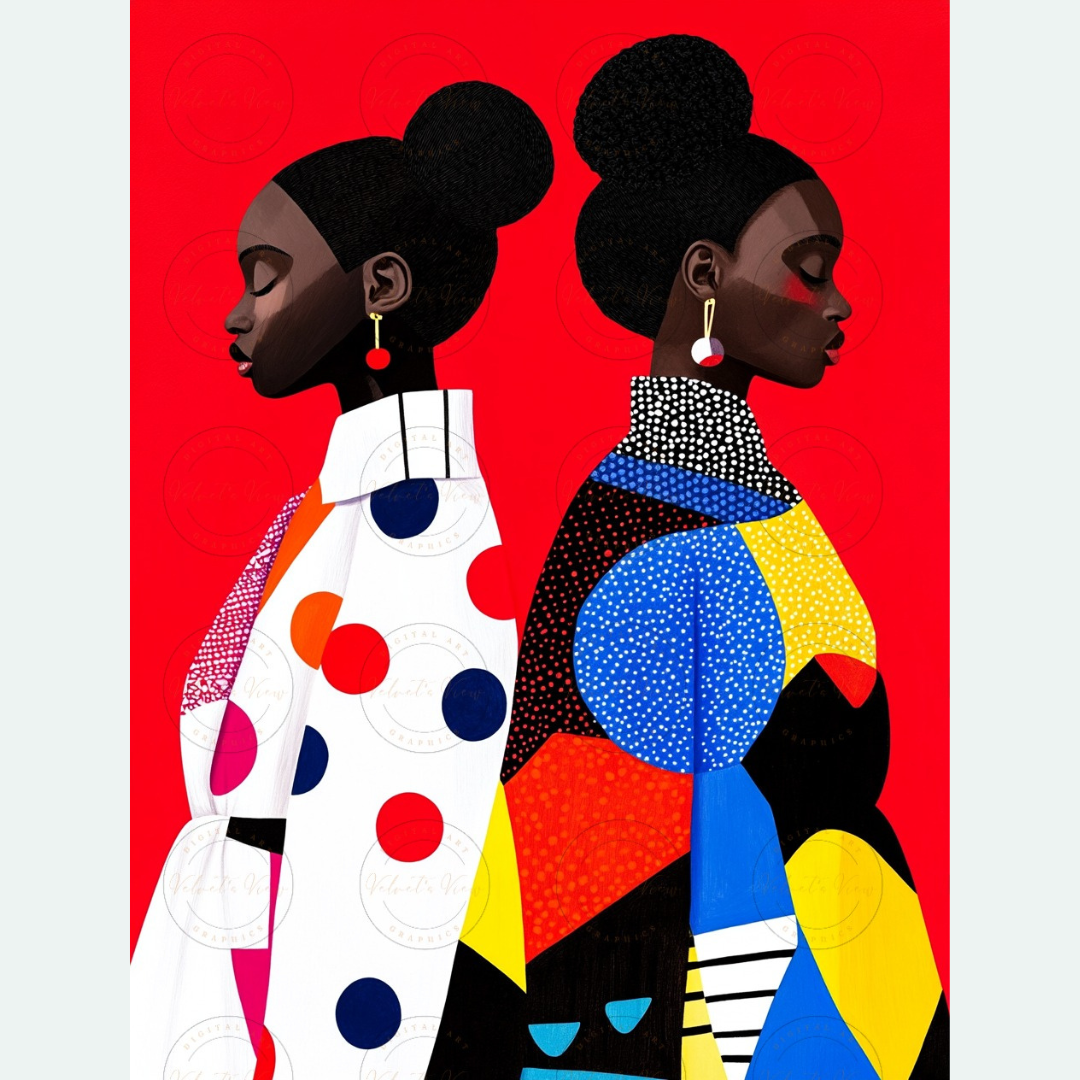 Black Girl Art - Velvets View Digital Art - Vibrant Silhouettes - Celebrating African Heritage 475