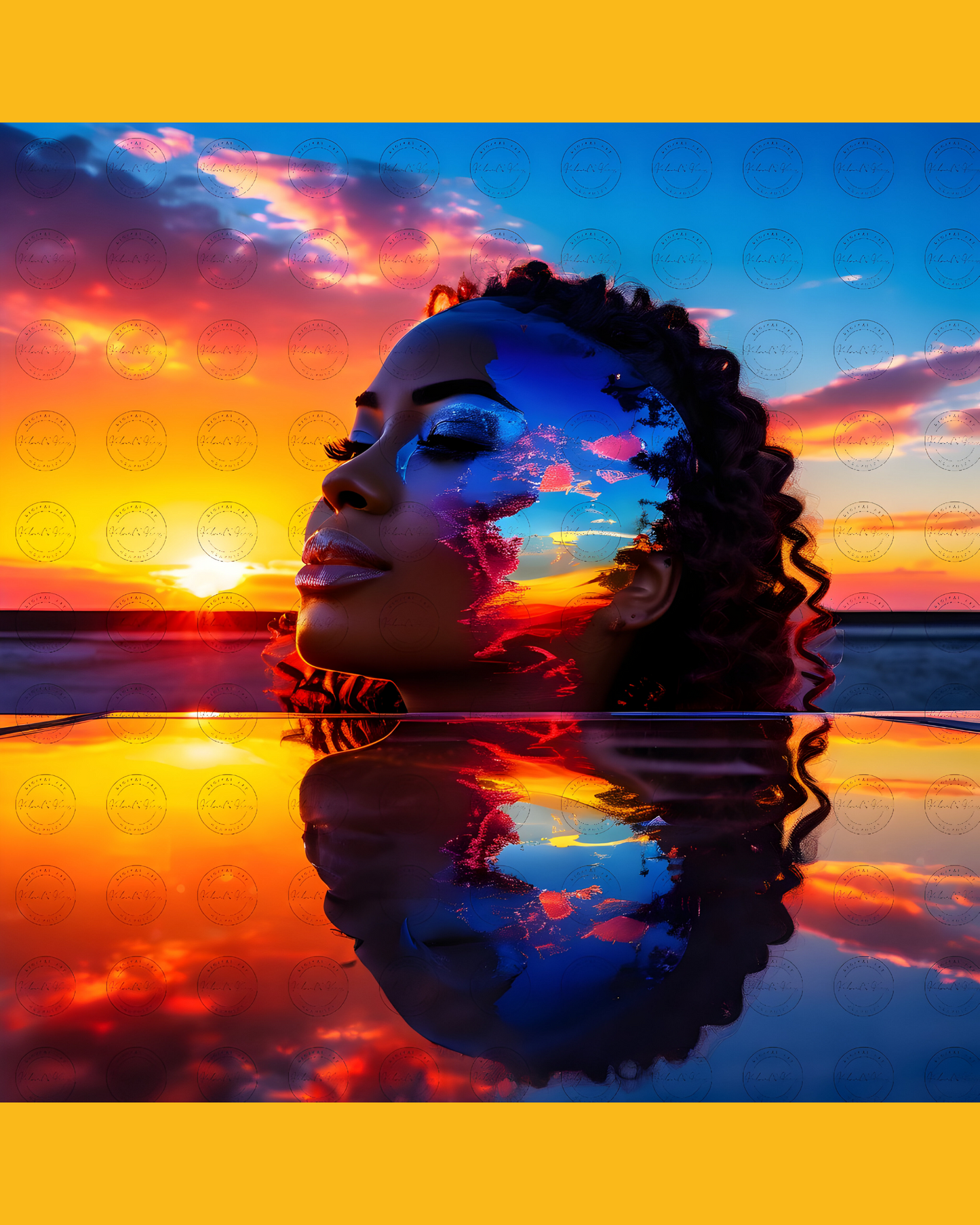 Black Girl Art – Female Digital Prints - Velvet's View – Cosmic Reflections - Visions of Earth and Spirit