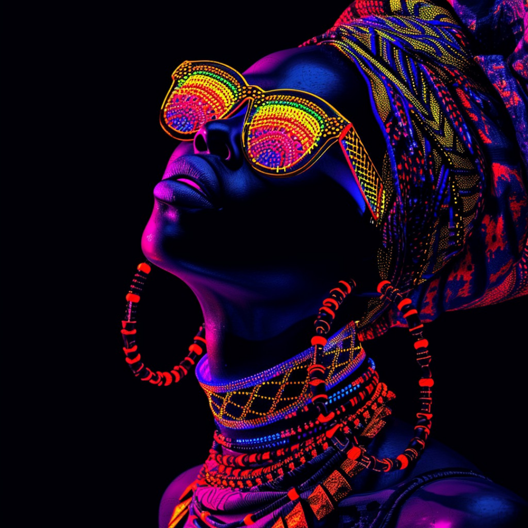 Black Girl Art - Velvets View Digital Art - Radiant Glows - The Neon Reverie Collection 321