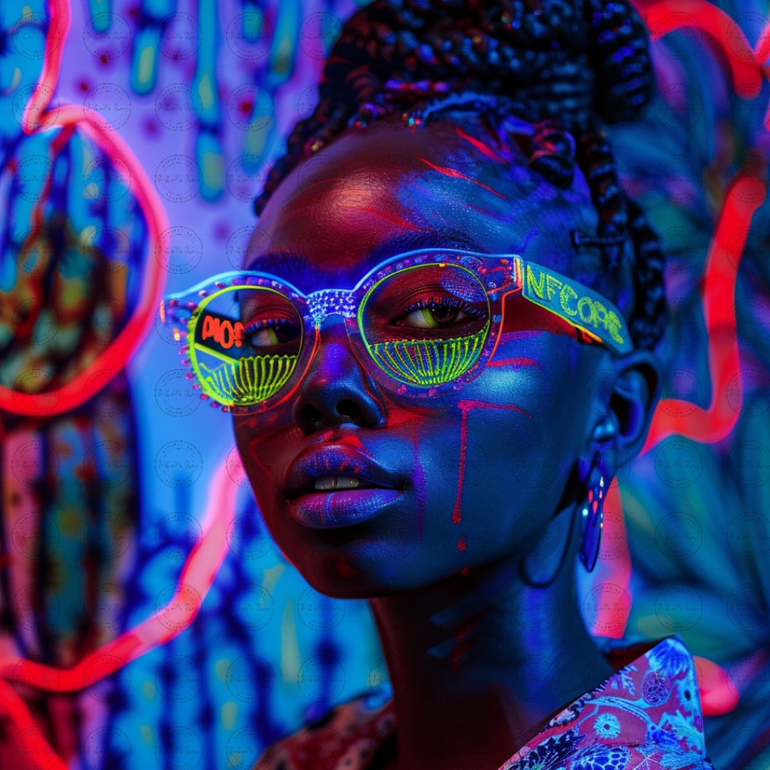 Black Girl Art - Velvets View Digital Art - Radiant Glows - The Neon Reverie Collection 326