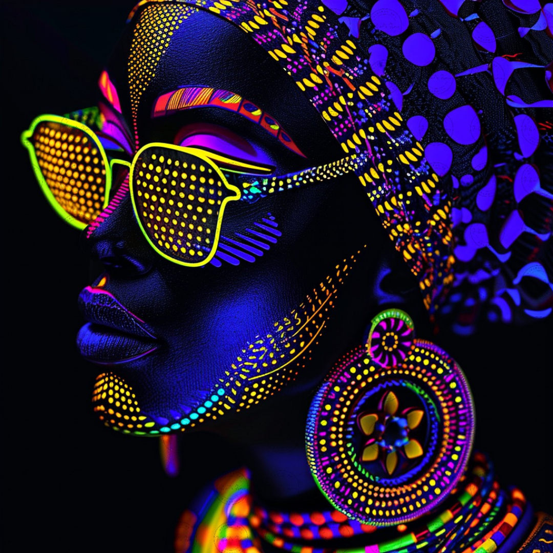Black Girl Art - Velvets View Digital Art - Radiant Glows - The Neon Reverie Collection 323