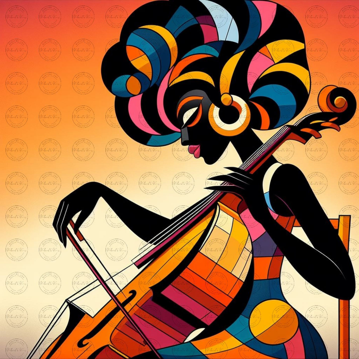 Digital Art - Rhythmic Elegance: A Digital Symphony - #2011