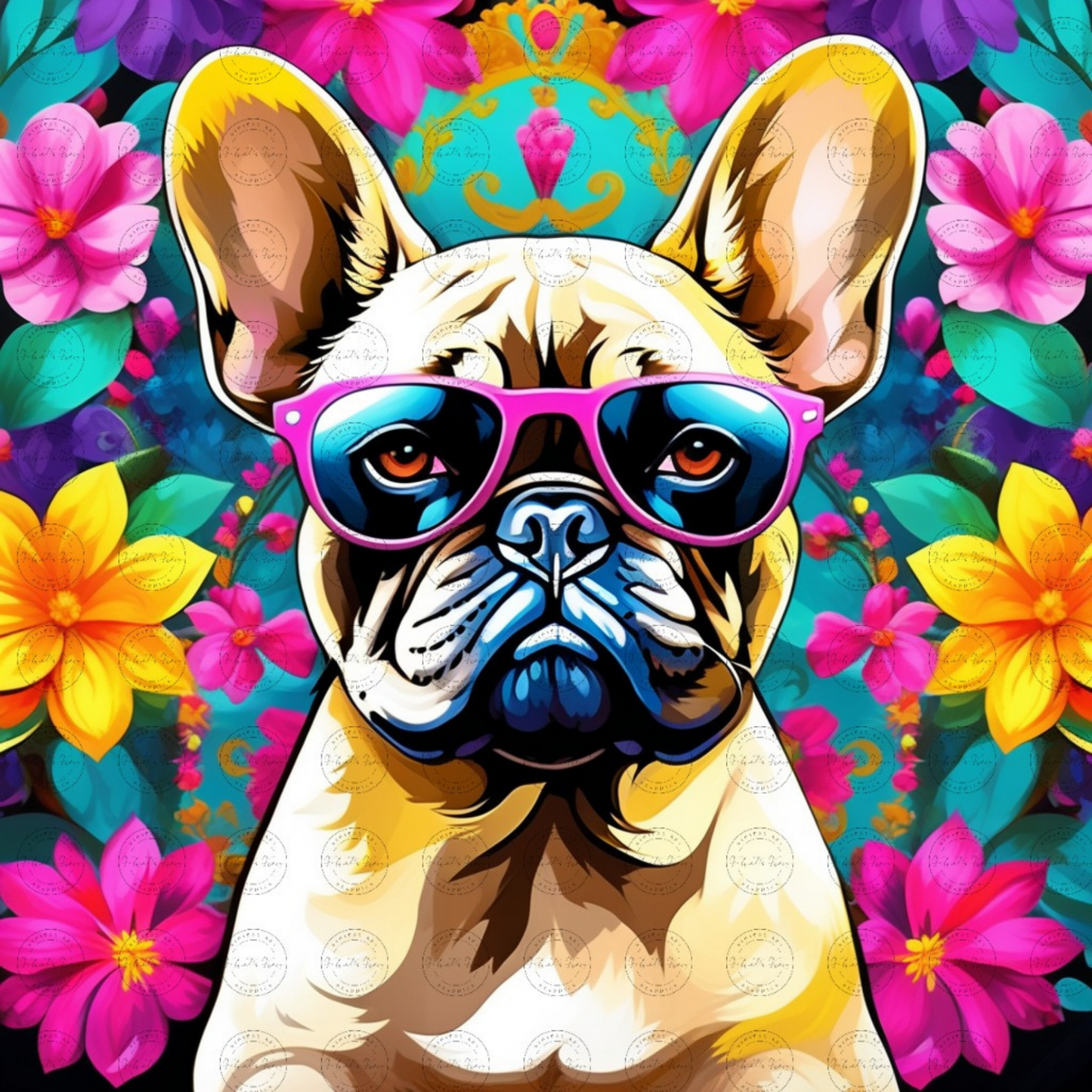 Digital Art - Vibrant Canine Elegance - #2011