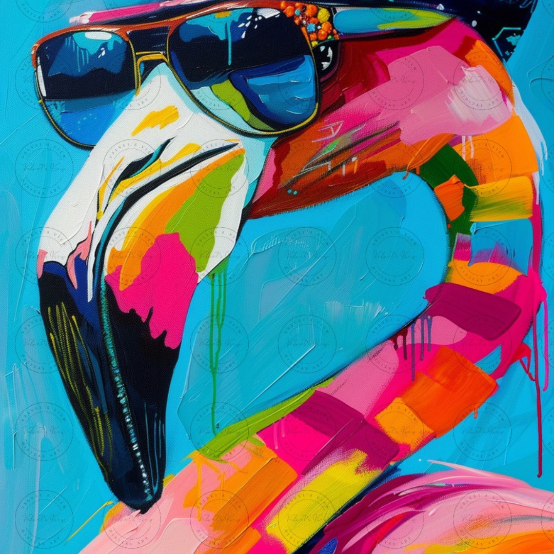 Black Girl Art - Velvet's View Digital Art - Funky Flamingos 526