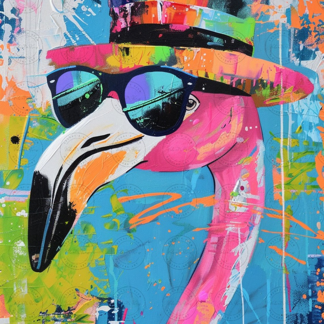 Black Girl Art - Velvet's View Digital Art - Funky Flamingos 527
