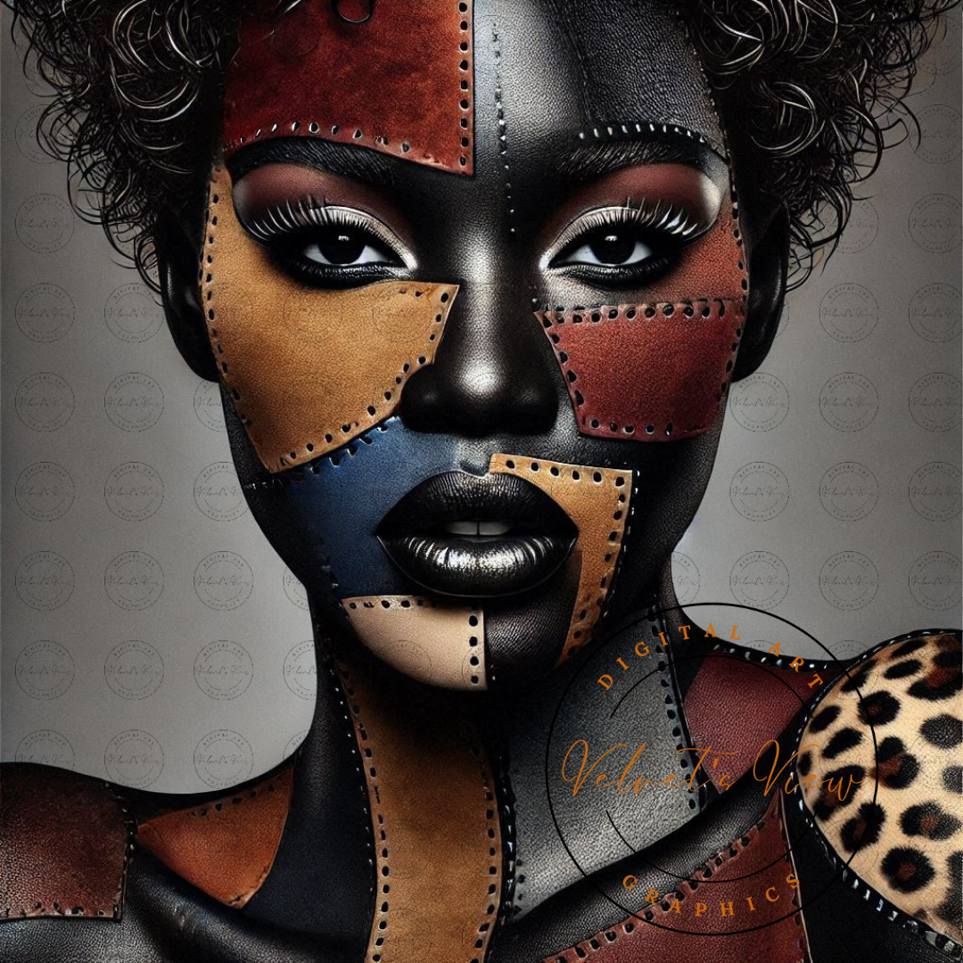 Black Girl Art - Velvets View - Wild Elegance: Faces of Strength 703