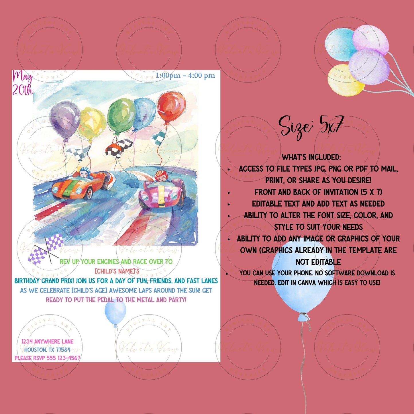 Printable Editable Invite Template | Music Birthday Party | Super Gaming Bash: Pastel Birthday Party Invitation #2011