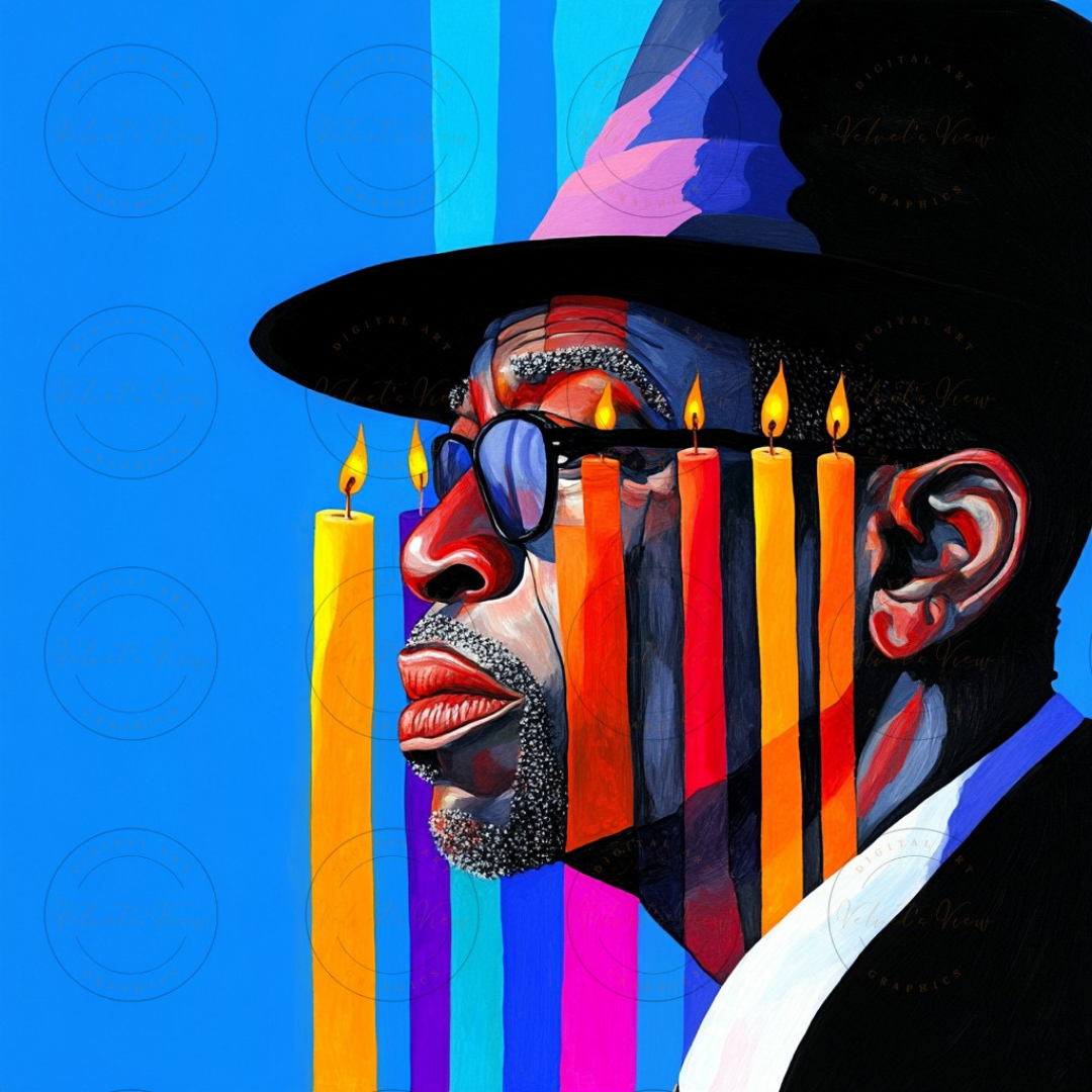 Black Girl Art - Velvet's View - Lit Reflections: The Art of Light & Thought 1009