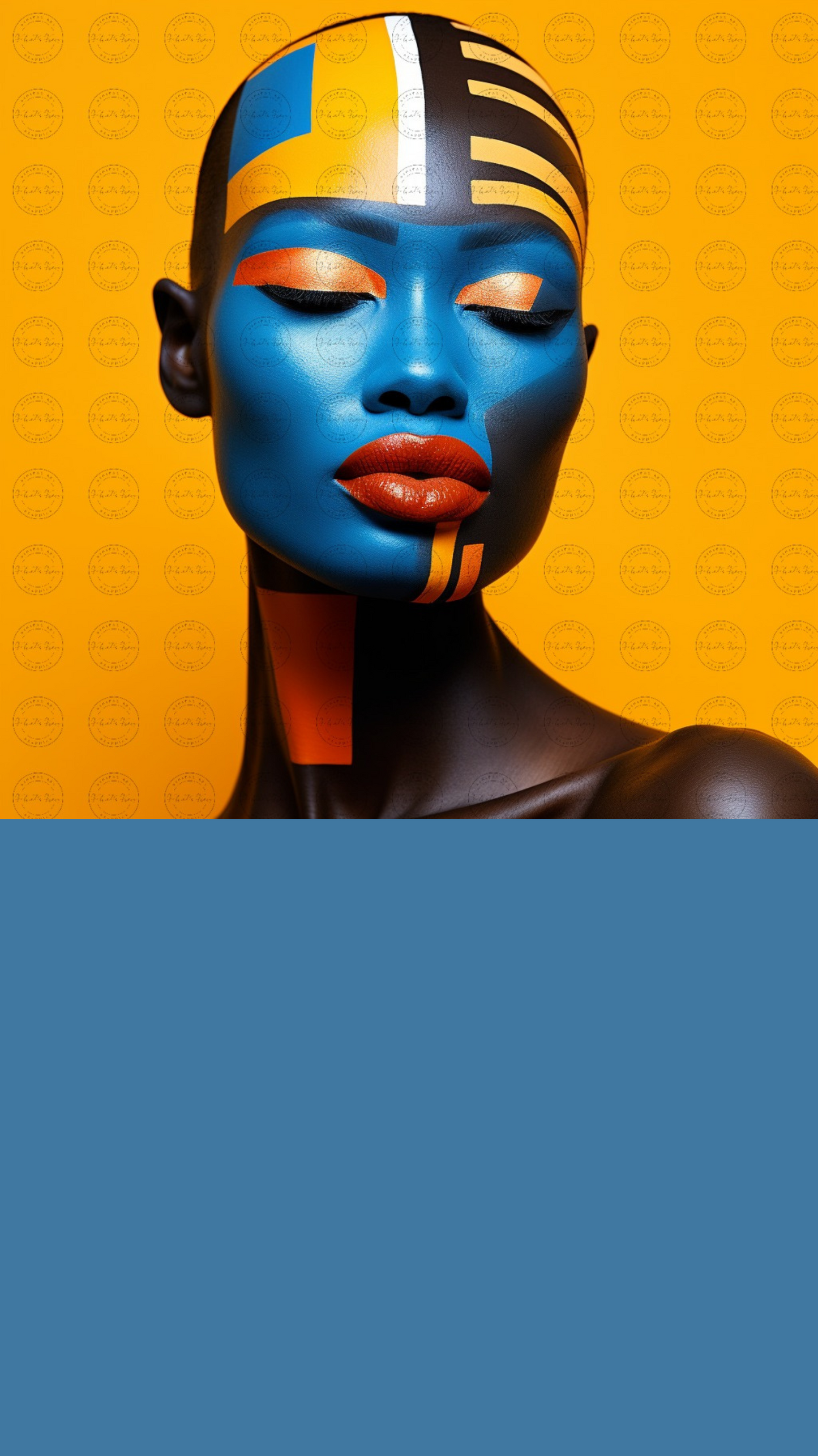Black Girl Art – Female Digital Prints - Velvet's View – Spectrum Silhouettes - The Abstract Faces Collection