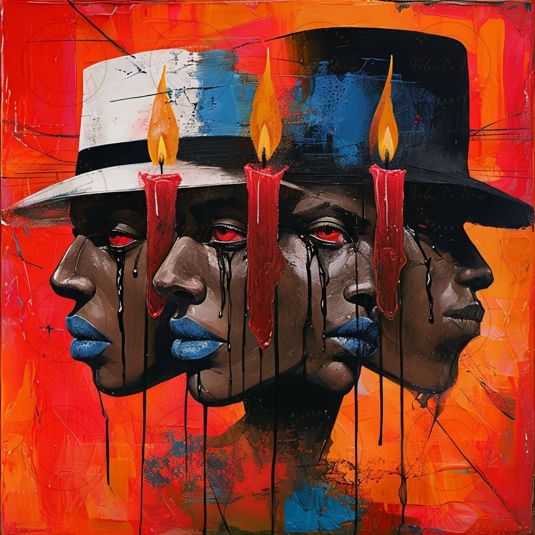 Black Girl Art - Velvet's View - Lit Reflections: The Art of Light & Thought 1006