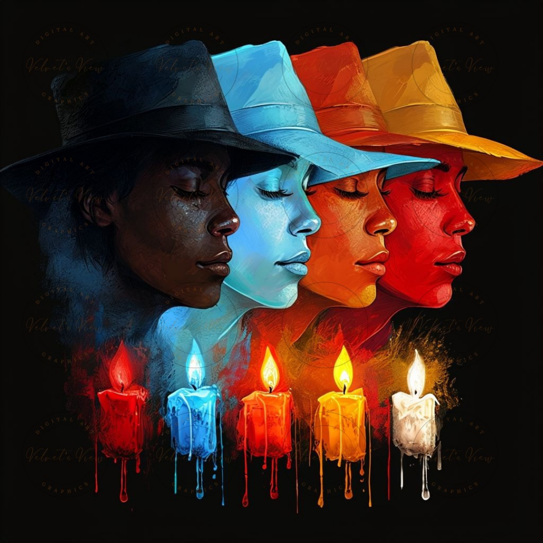 Black Girl Art - Velvet's View - Lit Reflections: The Art of Light & Thought 1004