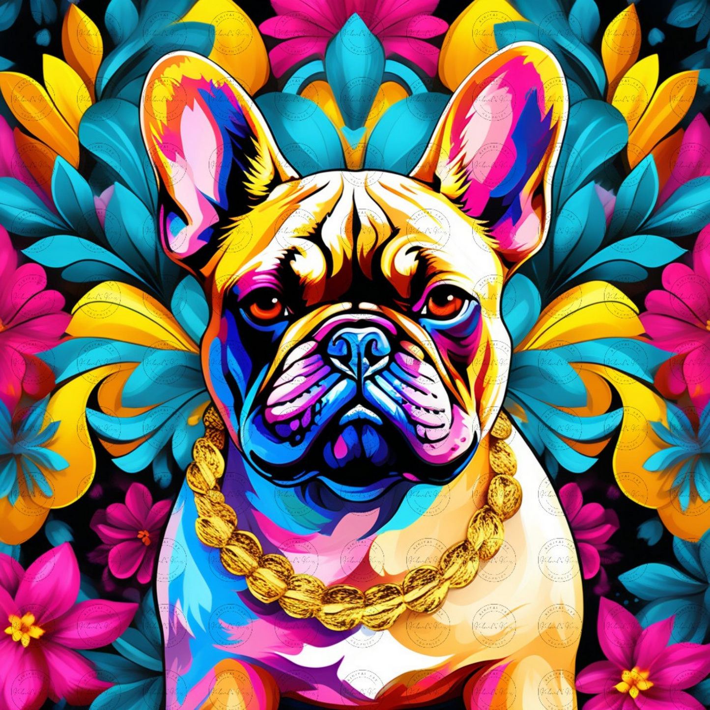 Digital Art - Vibrant Canine Elegance - #2012