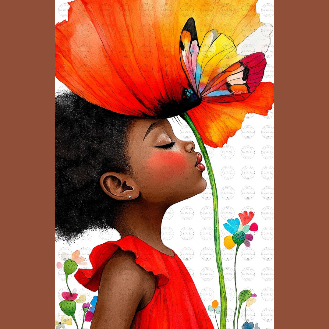 Black Girl Art - Velvet's View Digital Art : Blossom Fairy Whispers 224