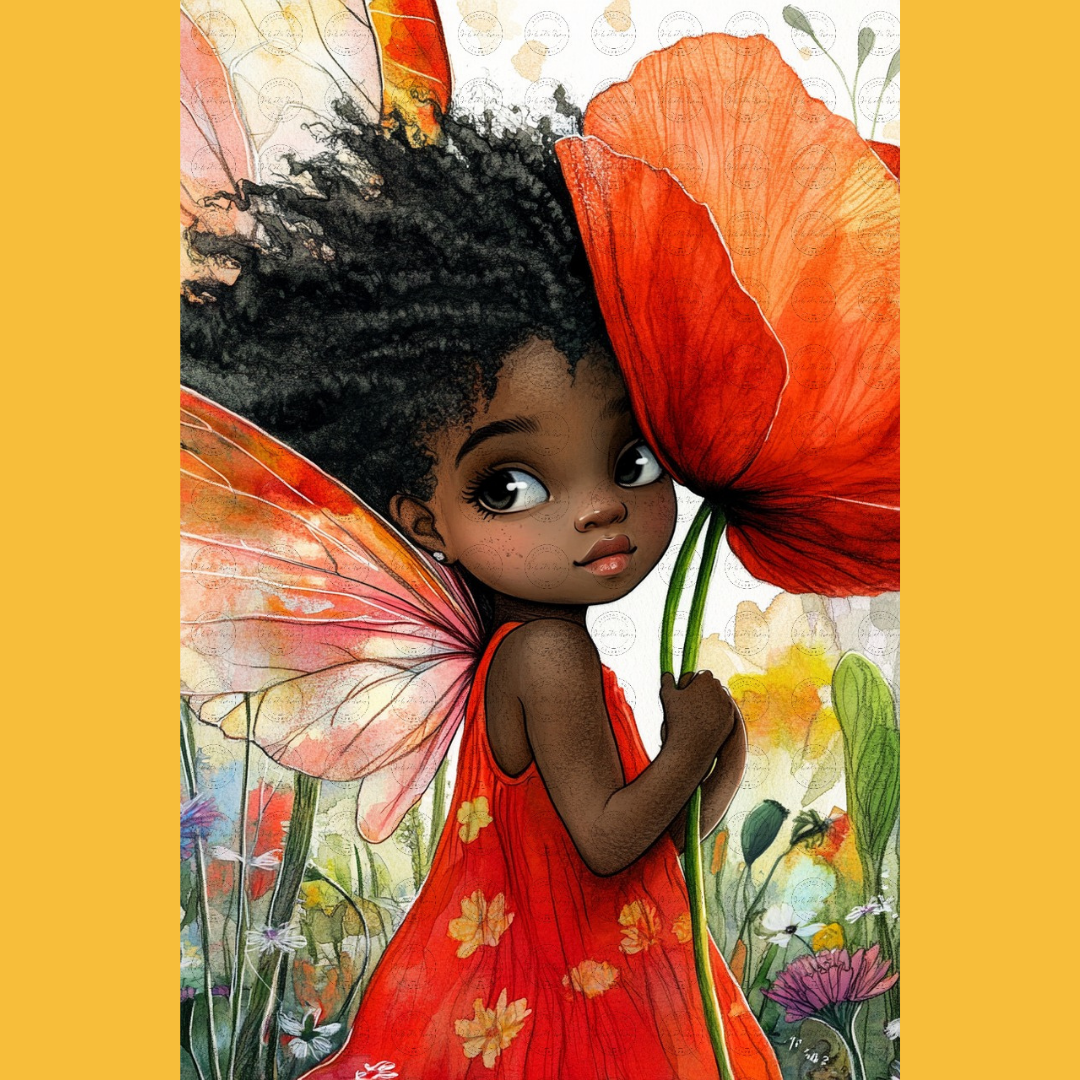 Black Girl Art - Velvet's View Digital Art : Blossom Fairy Whispers 222