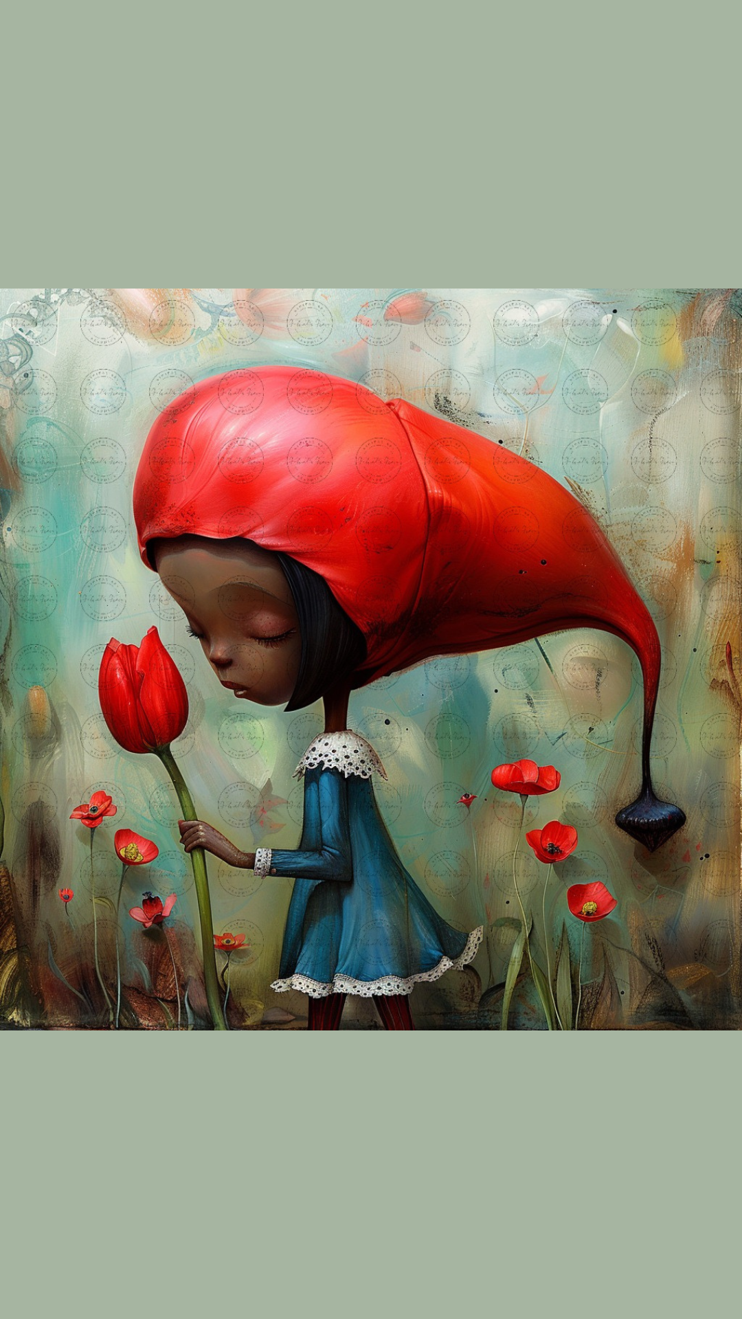 Black Girl Art - Kids Digital Art - Velvet's View - Tressa and Her Tulips 1023