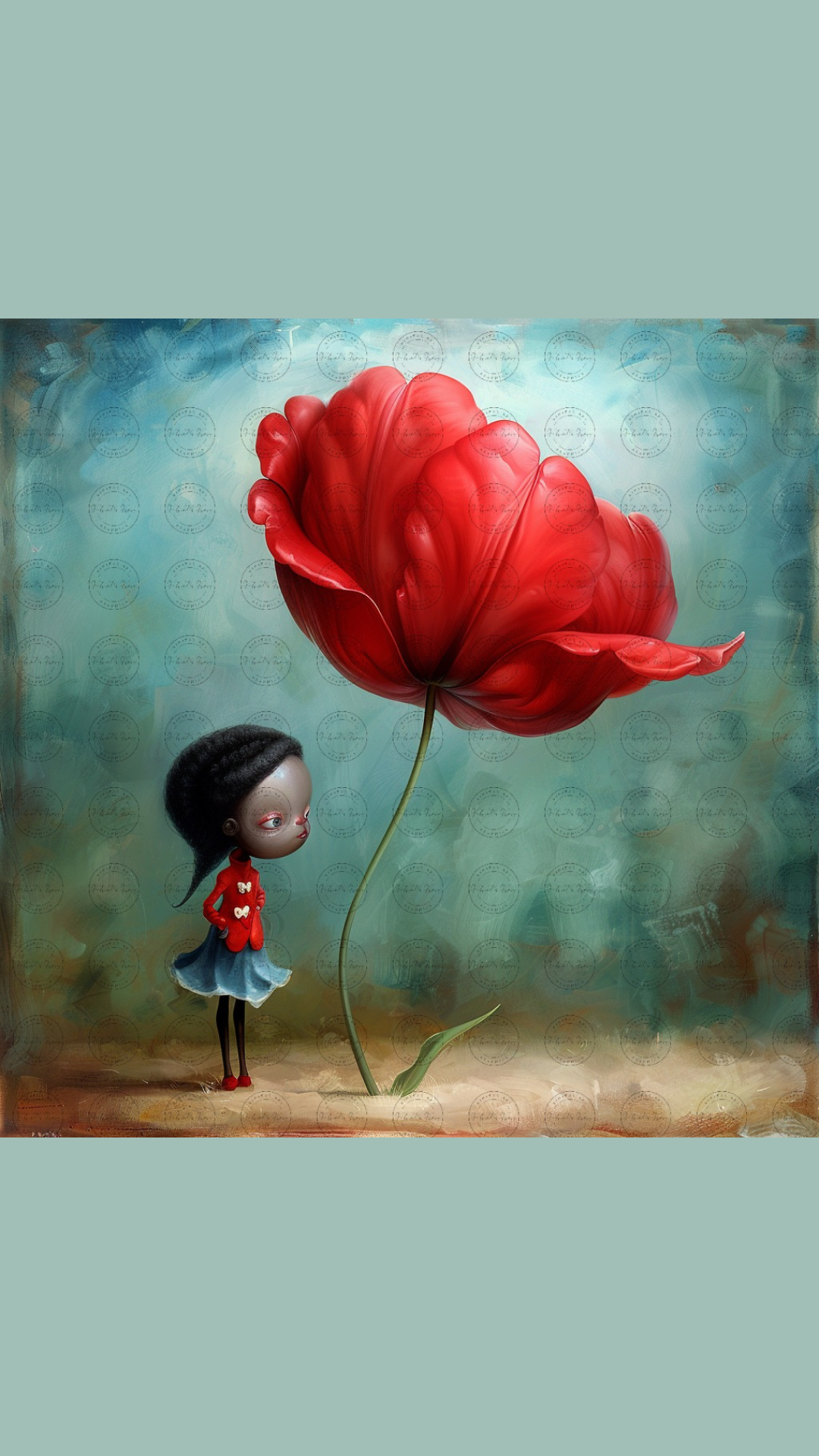 Black Girl Art - Kids Digital Art - Velvet's View - Tressa and Her Tulips 1024