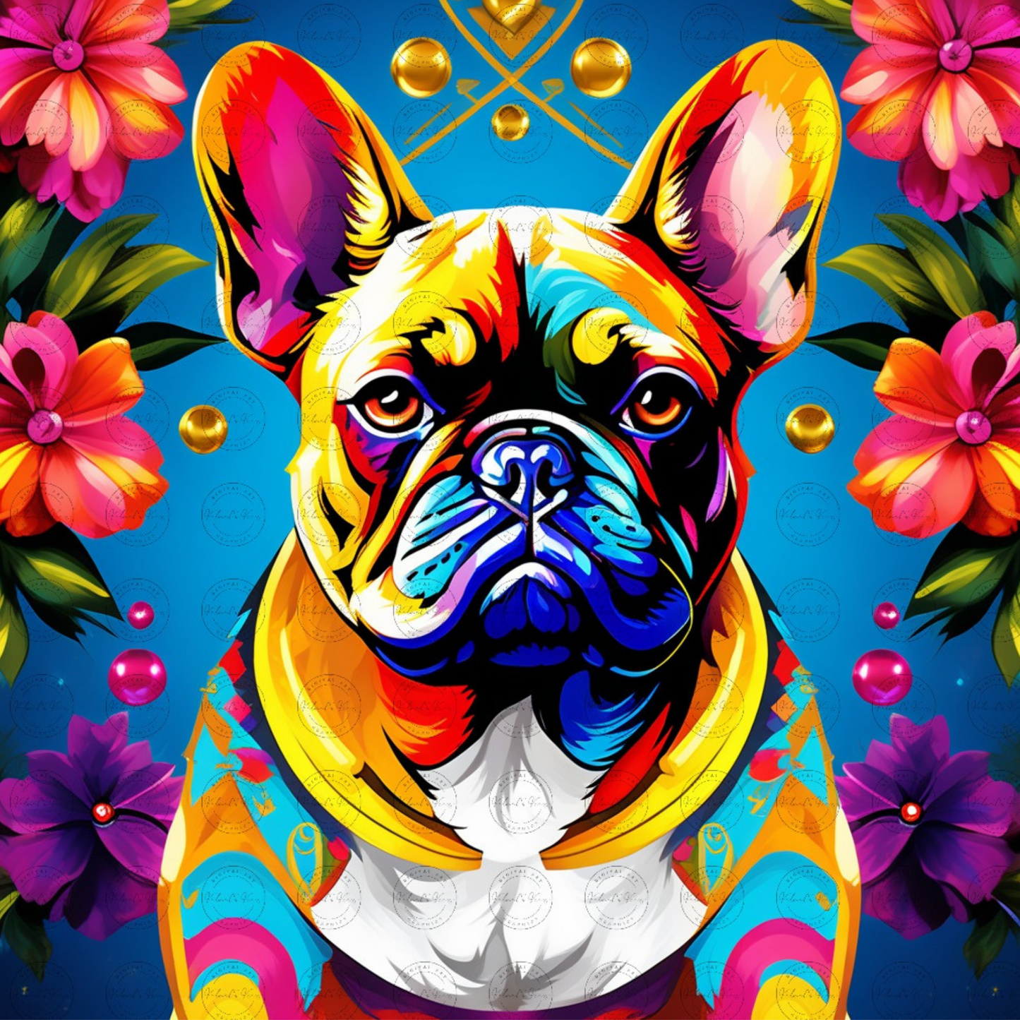 Digital Art - Vibrant Canine Elegance - #2013