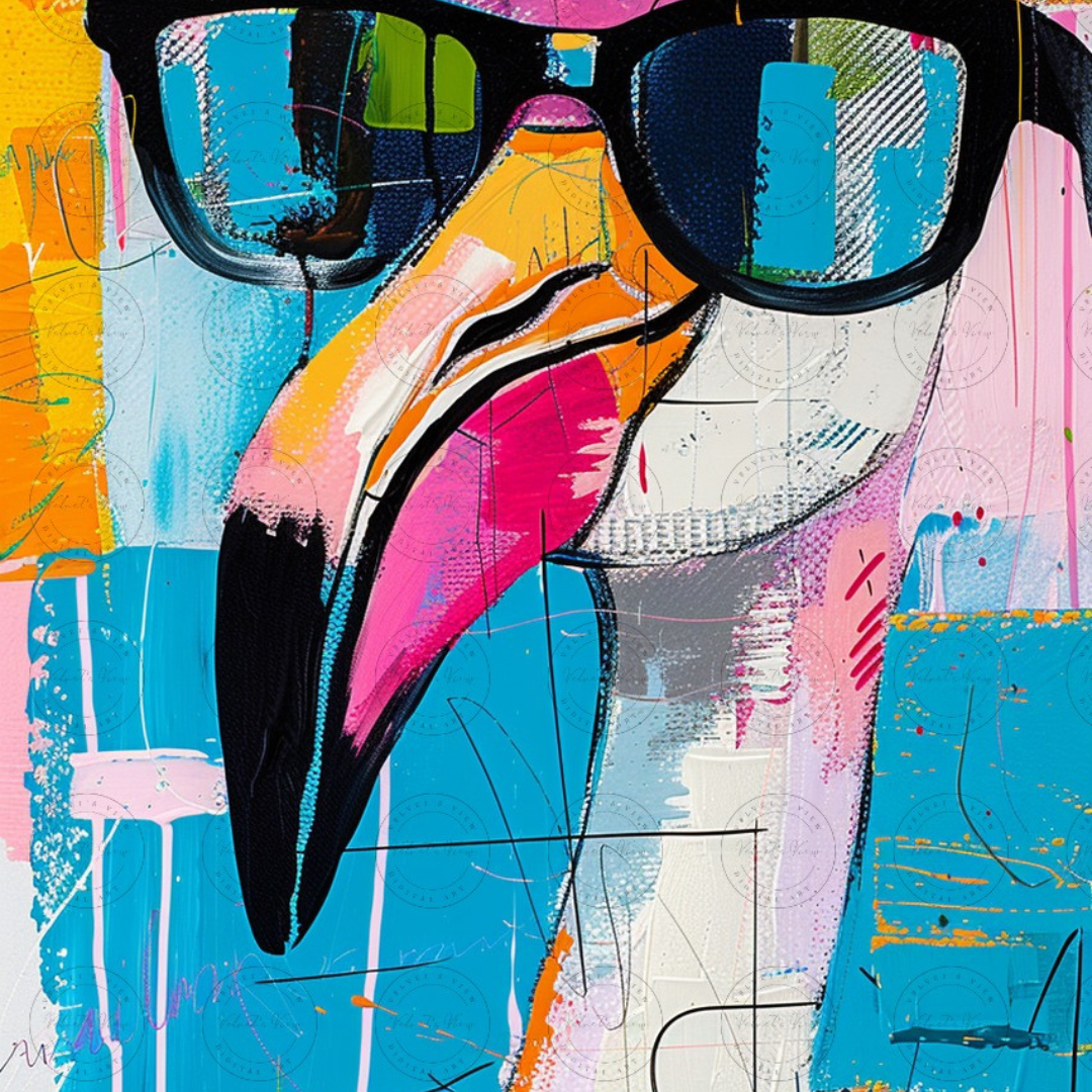 Black Girl Art - Velvet's View Digital Art - Funky Flamingos 522